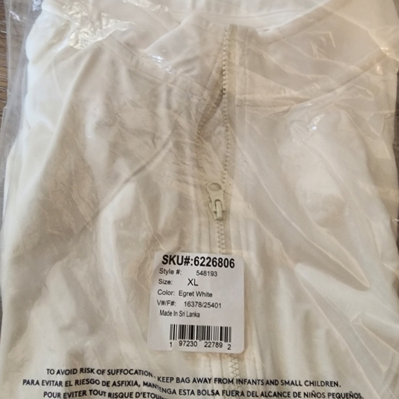 Lands' End MED White Cooling Zip Front Long Sleeve Mock Neck Sun Protection, New - Picture 4 of 5